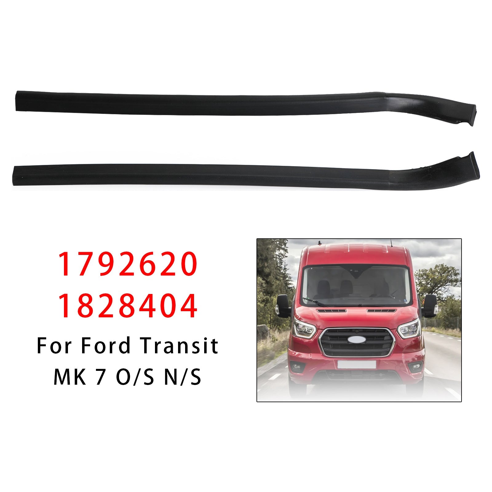 2Pcs Front Door Weatherstrip Seal 1792620+1828404 For Ford Transit Mk 7 O/S N/S