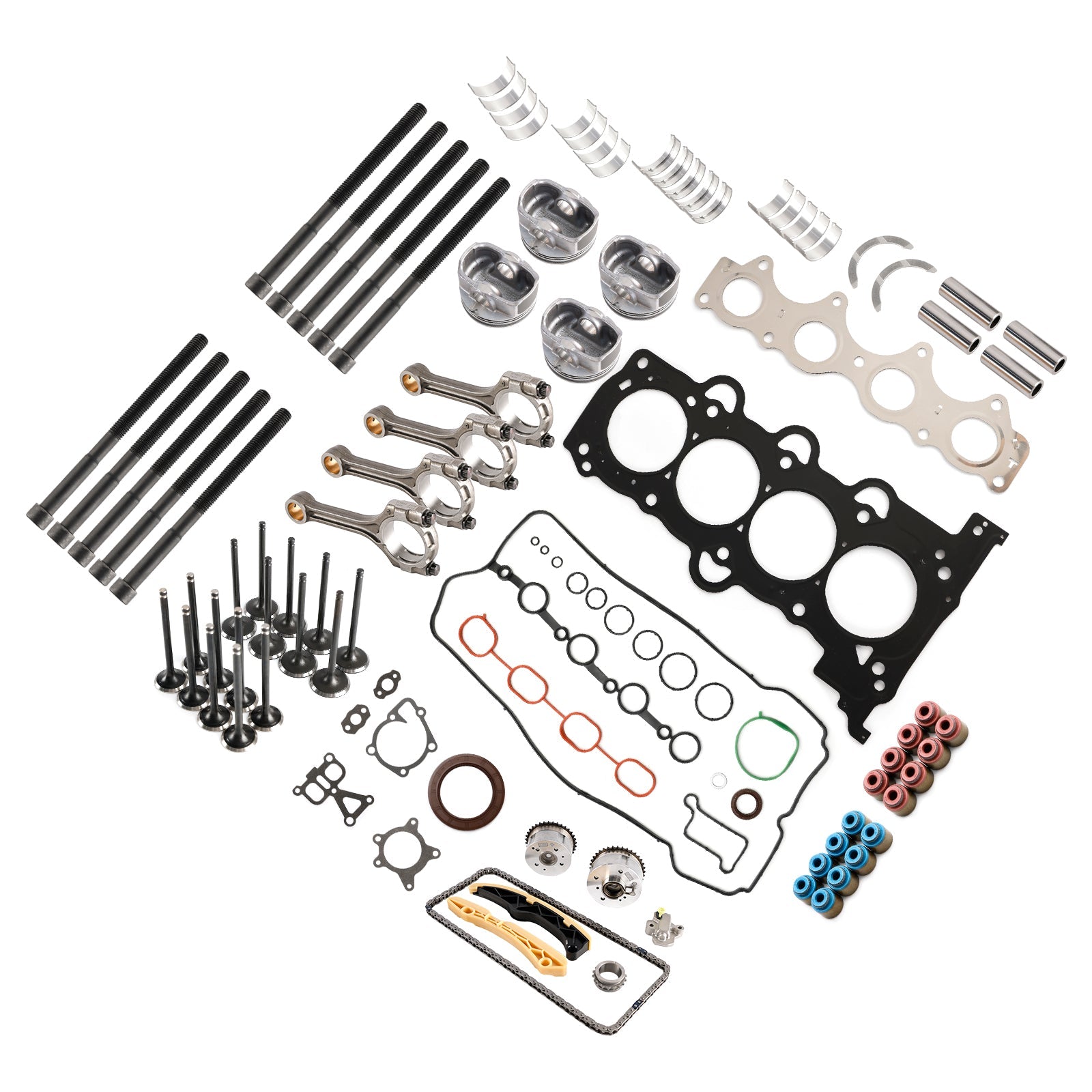 2012present Kia Forte/K3 G4FJ 1.6T Engine Piston Gasket Valve Bearing Timing Kit w/ Rods 20910-2BU06