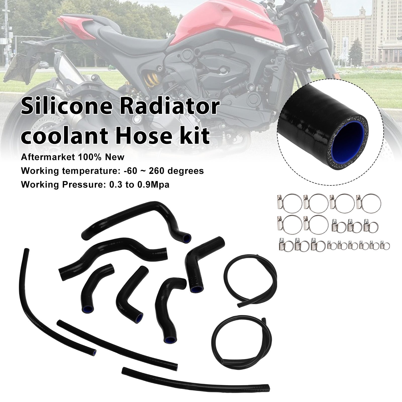 2021-2025 Ducati Monster 937 Silicone Radiator coolant Hose