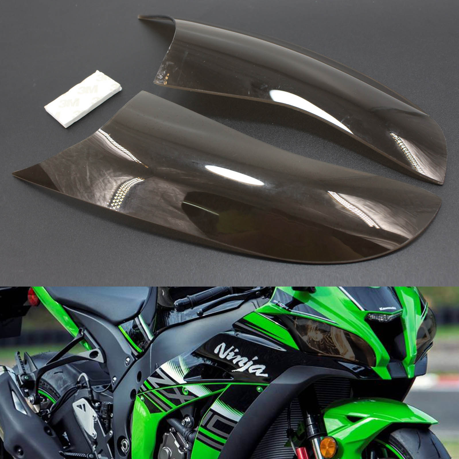 2016-2018 Kawasaki Zx-10R Zx 10R Front Headlight Lens Protection Cover Smoke Generic