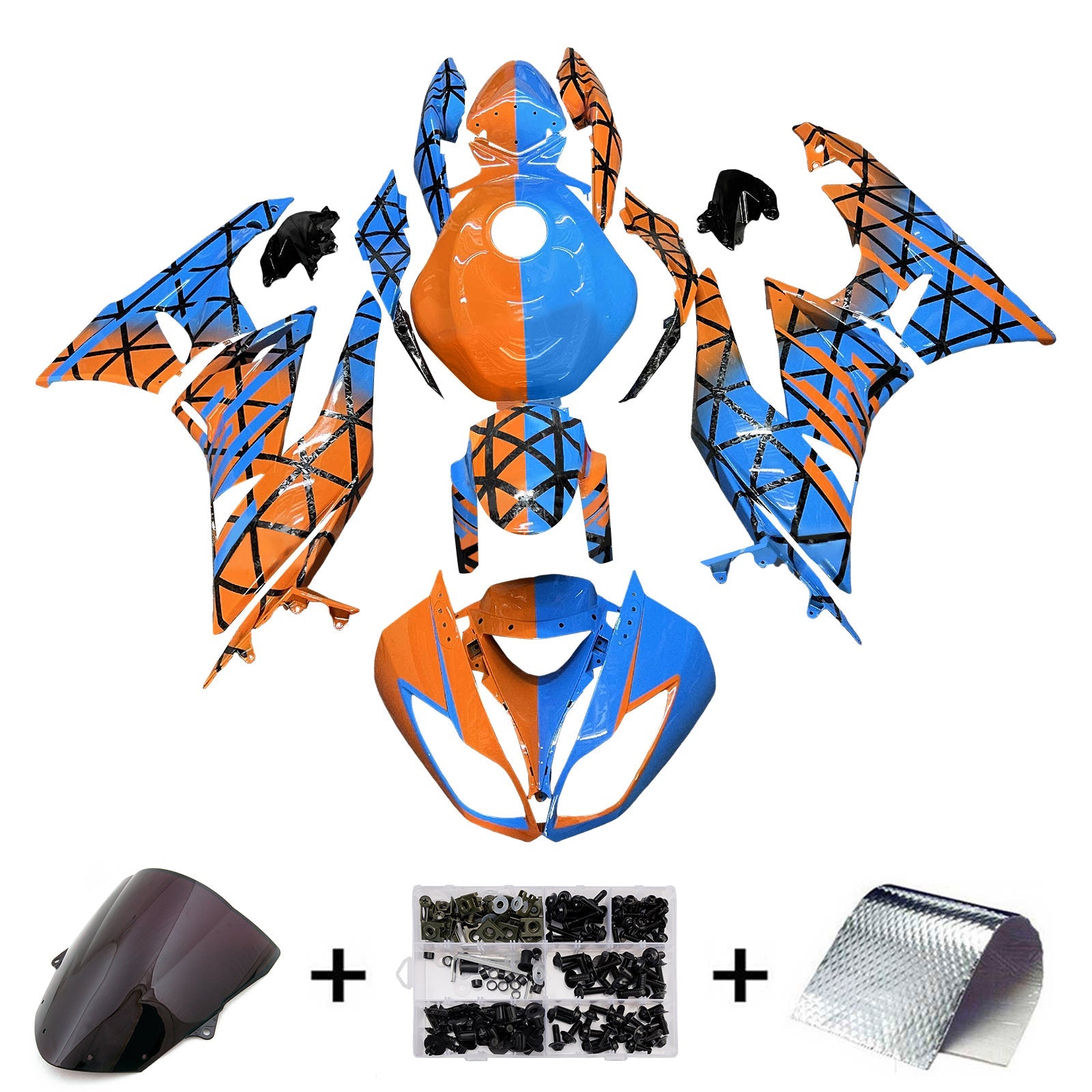 Injection Fairing Kit Bodywork Plastic ABS fit For Kawasaki ZX6R 636 2009-2012