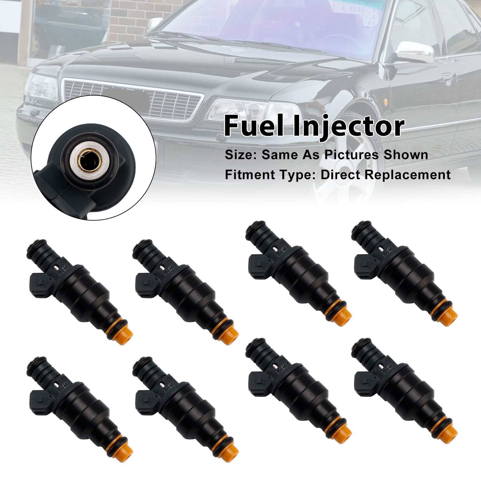 8Pcs Fuel Injector For Audi A8 V8 S6 S4 Quattro 3.6L 3.7L 4.2L 0280150463