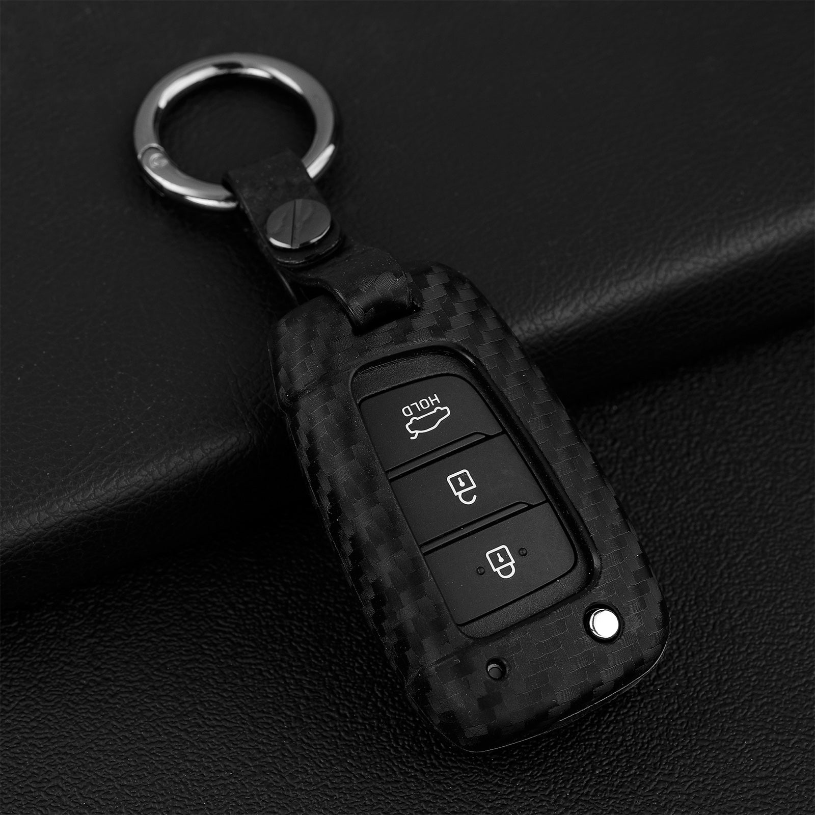 Leather Silicone Car Key Case Cover With Buckle For Honda Accord