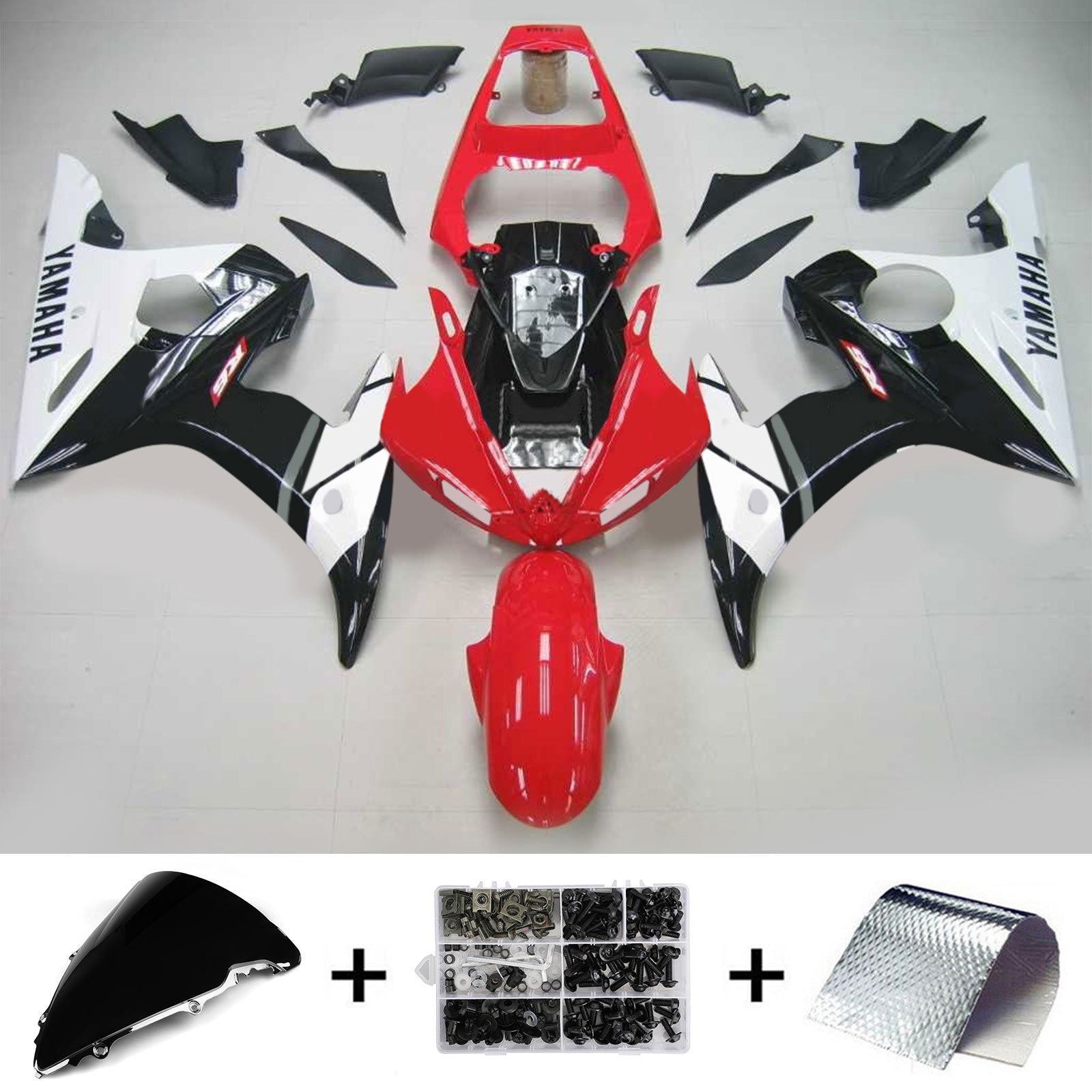 2005 Yamaha YZF 600 R6 Injection Fairing Kit Bodywork Plastic ABS #122