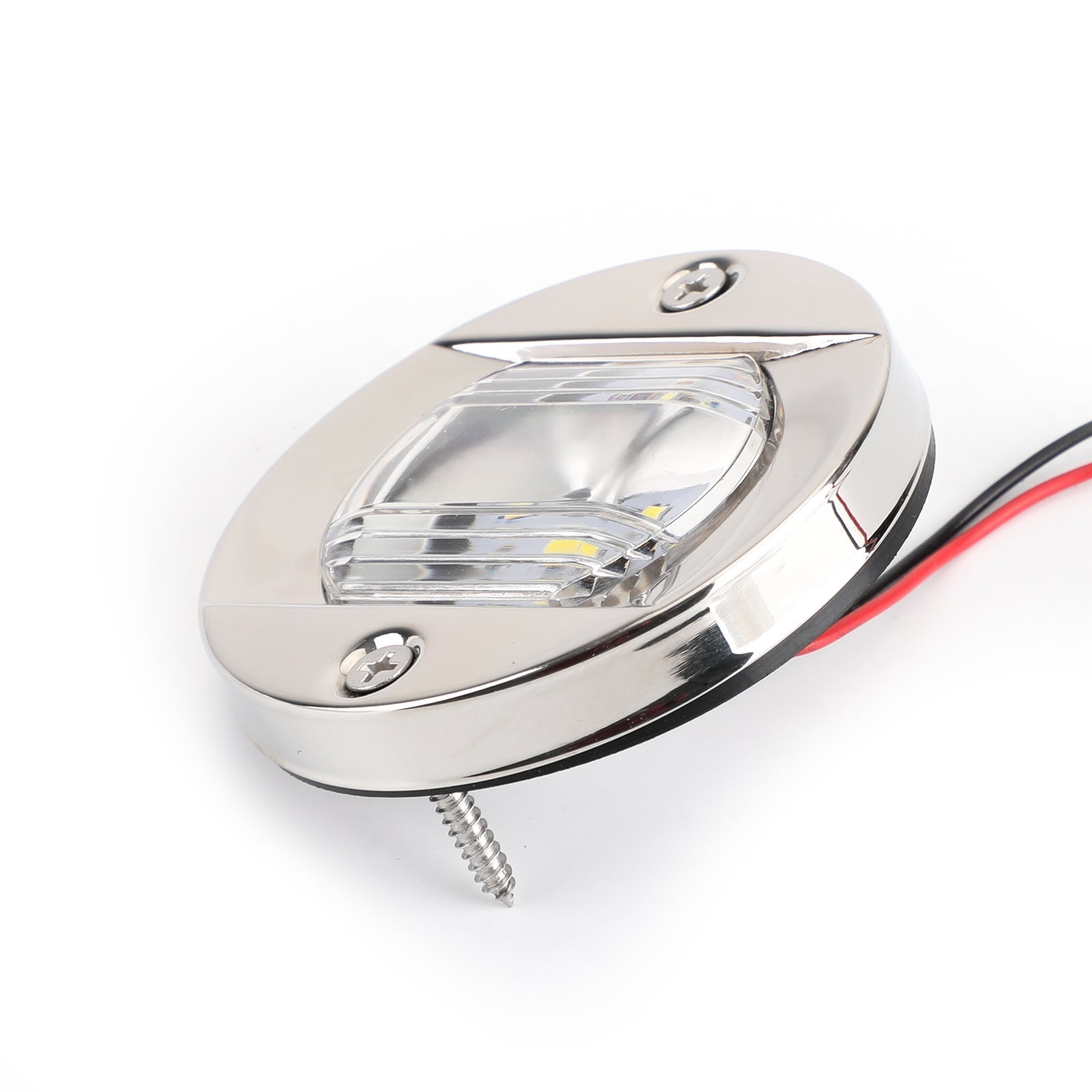 LED Marine Boat Yacht Transom Chrome Anchor Stern Light White Round 2835-SMD 12V
