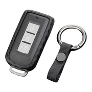Leather Silicone Car Key Case Cover With Buckle For Mitsubishi