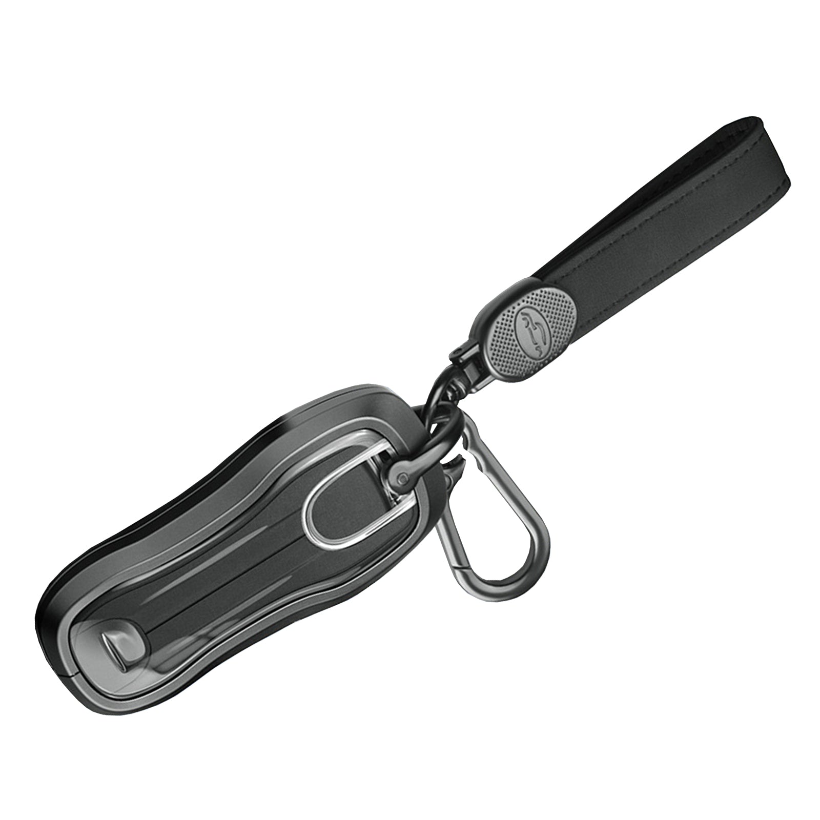Aluminum Alloy TPU Black Car Key Case Cover With Buckle For Porsche Cayenne 911