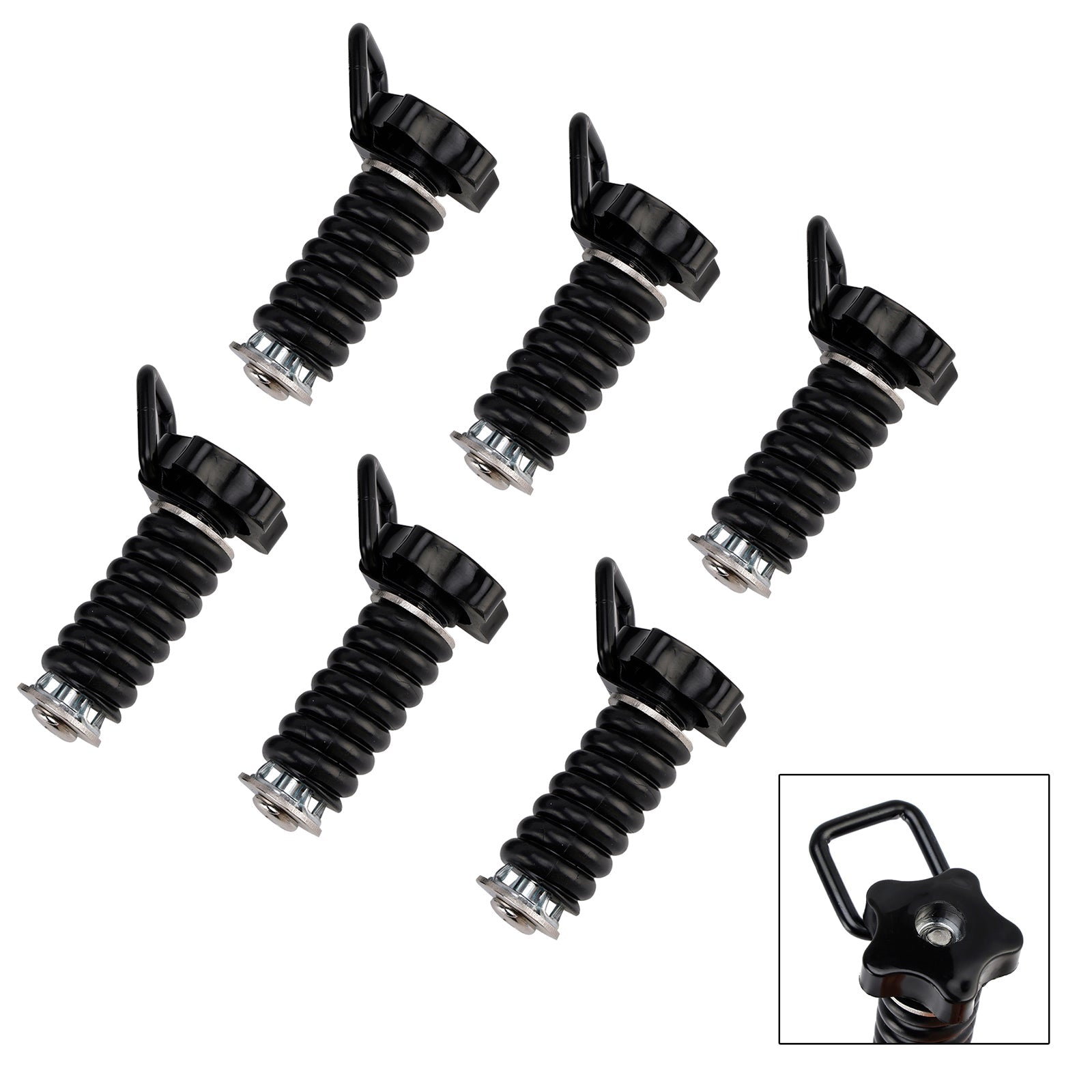 6 Pcs 1 Inch Cargo Anchor Flexible Loop For Polaris Rzr Sportsman Ace 2013-2025