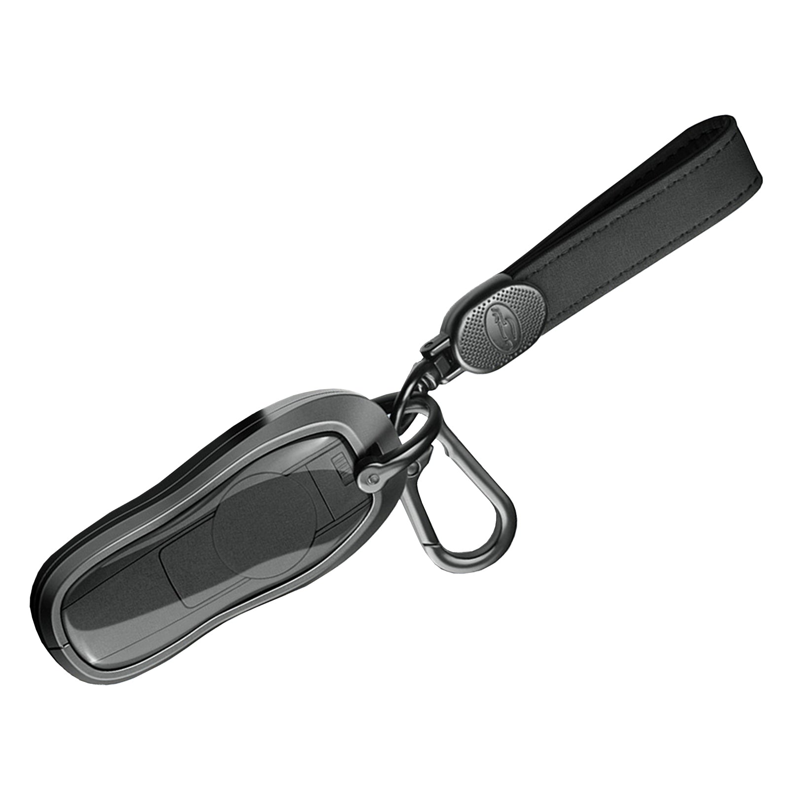 Aluminum Alloy TPU Silvery Car Key Case Cover With Buckle For Porsche Cayenne
