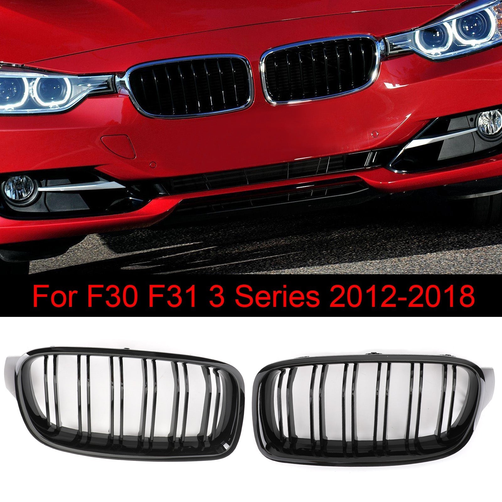 2012-2017 BMW 3 Series F35 Gloss Black Front Kidney Grille