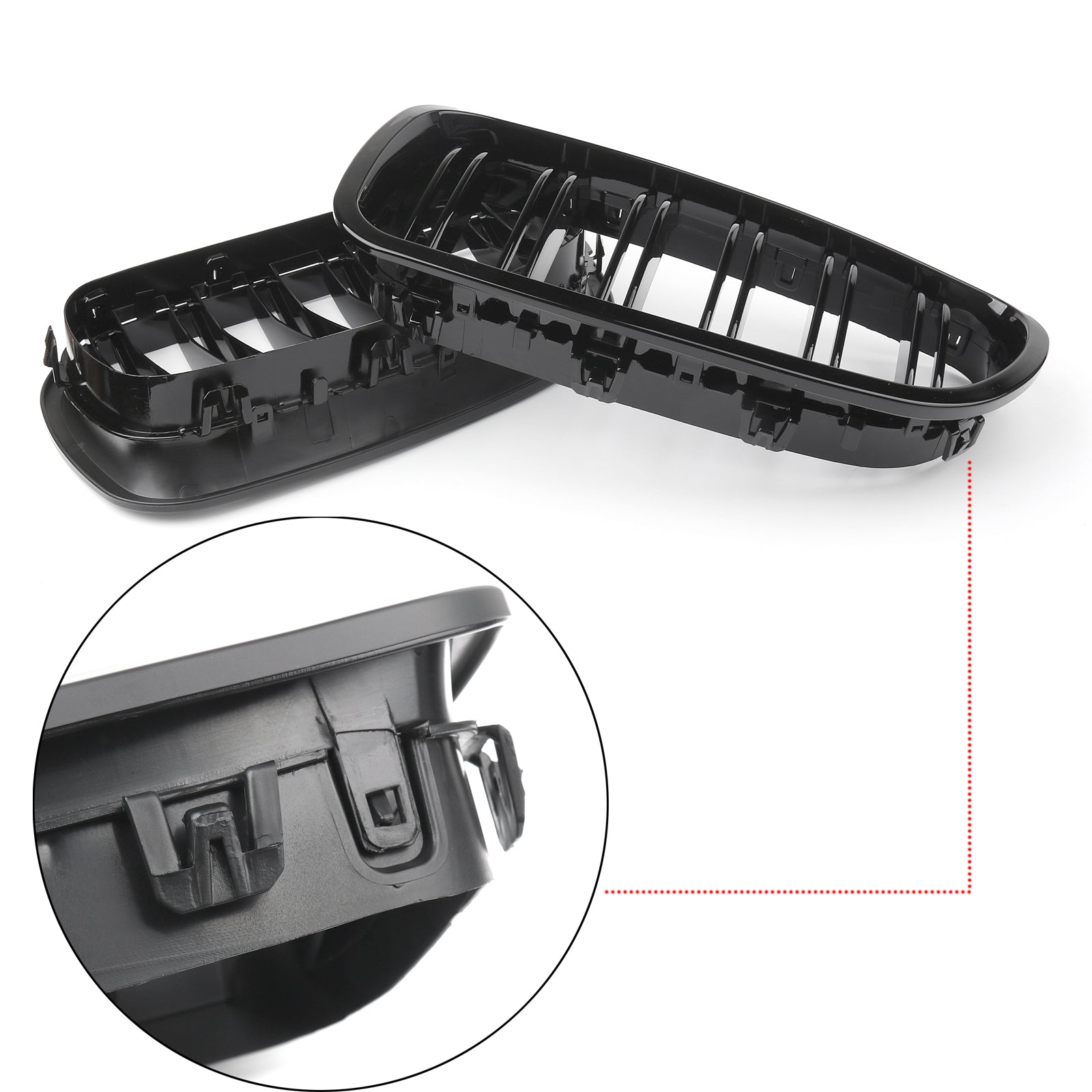2011-2016 BMW 5-Series F10 Gloss Black Front Kidney Grille 51137203649 51137203650 Generic