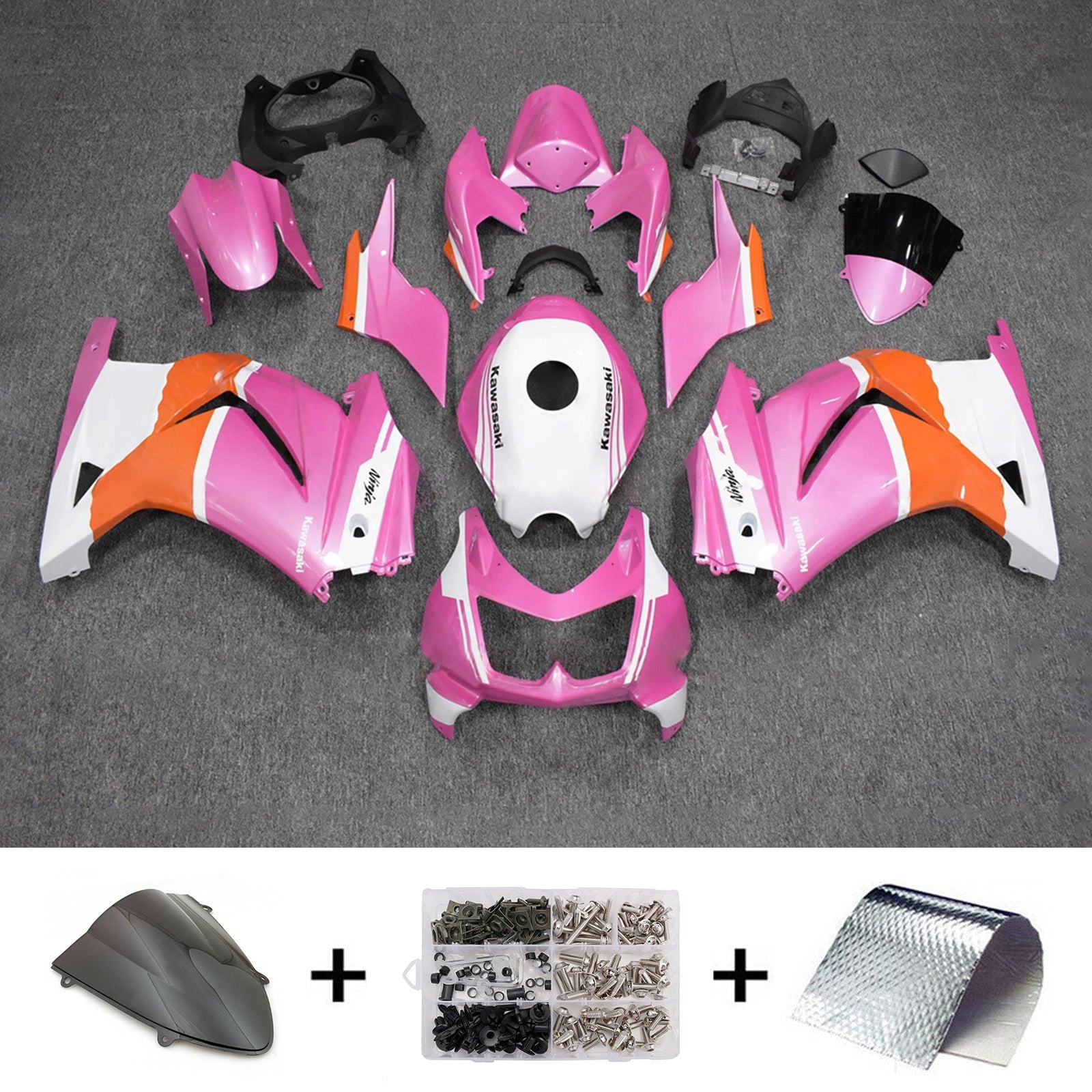 Injection Fairing Kit Bodywork Plastic ABS fit For Kawasaki EX250 Ninja250R 2008-2012