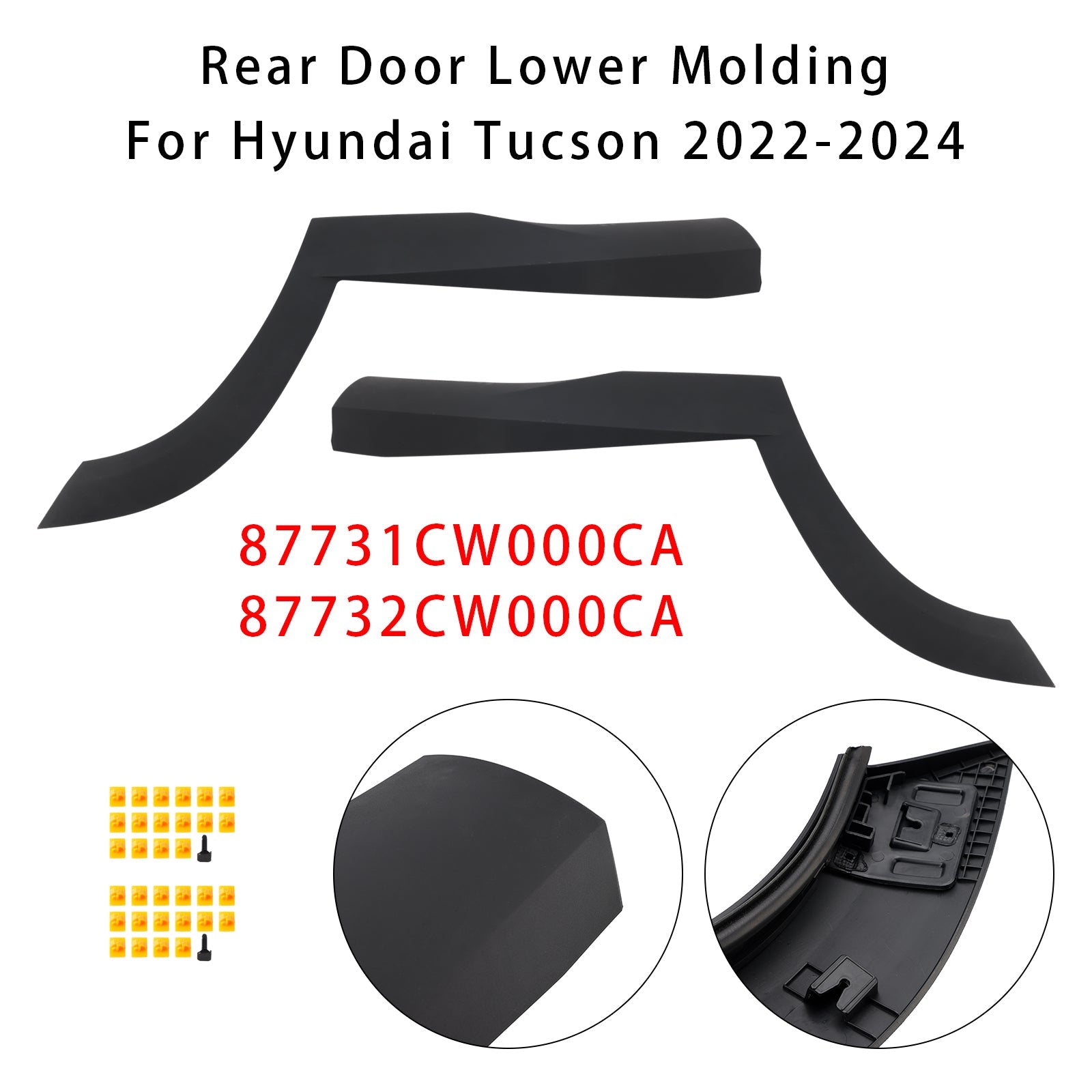 2022-2024 Hyundai Tucson Rear Left+Right Side Door Lower Molding 87731-CW000-CA