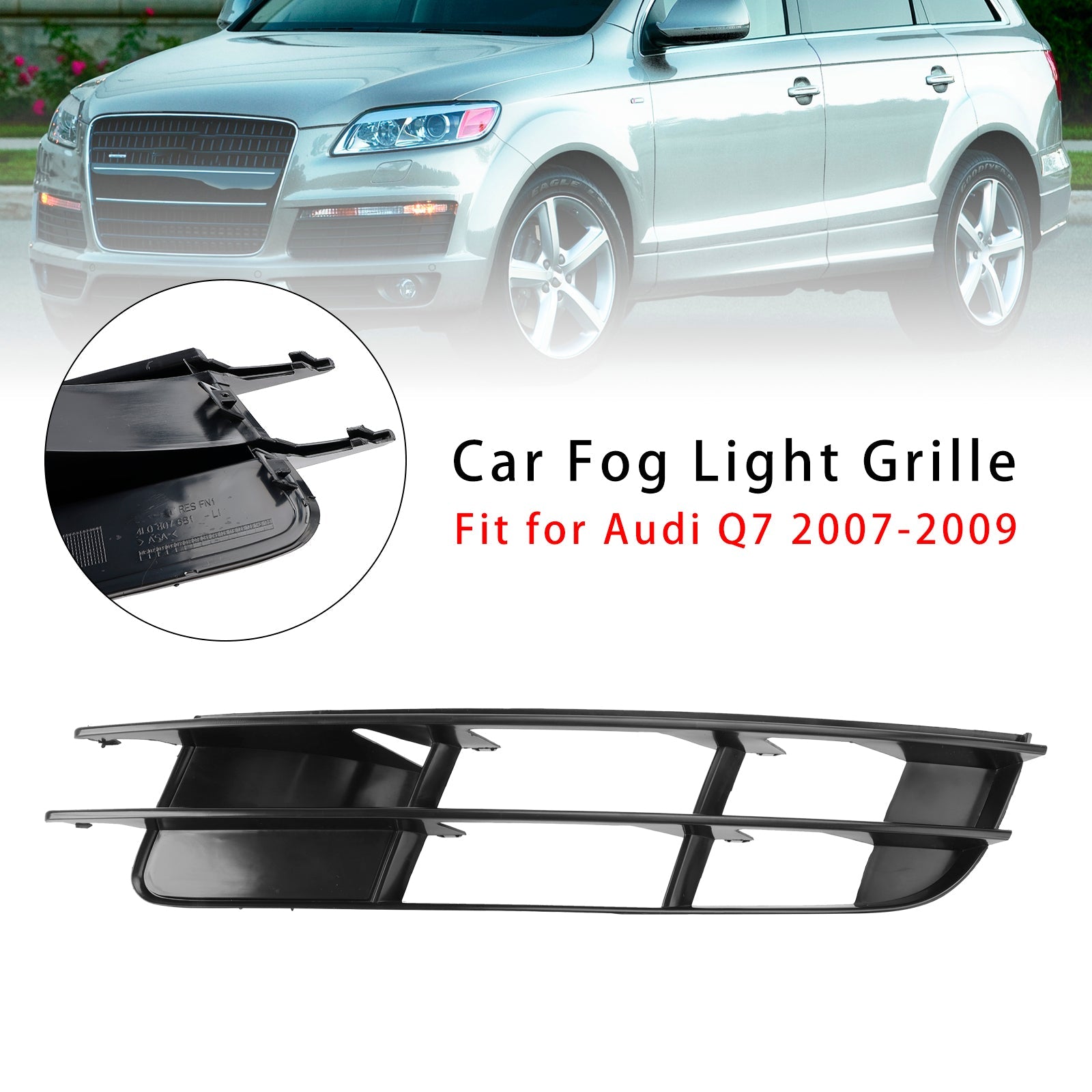 2007-2009 Audi Q7 Front Left Side Bumper Grille Fog Light Grill 4L0807681