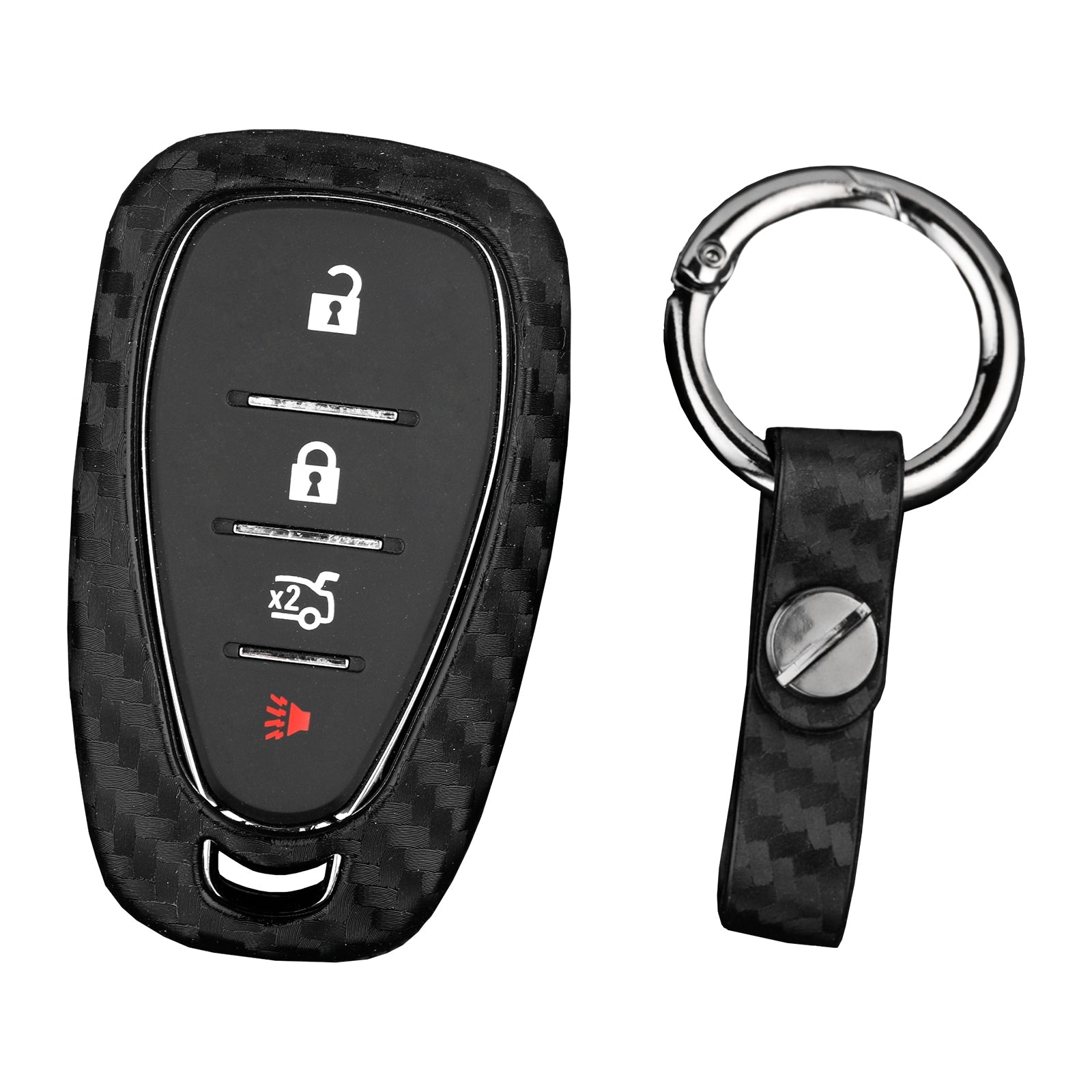 Leather Silicone Car Key Case Cover With Buckle For Chevrolet