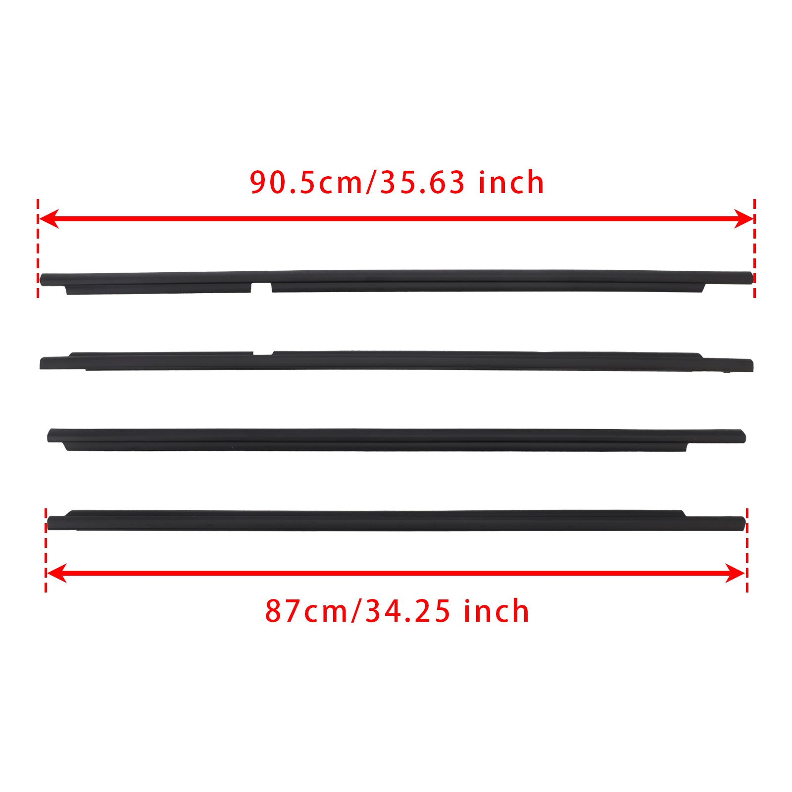 2008-2015 Toyota Land Cruiser LC 200 4PCS Door Glass Belt Outer Molding Weatherstrip 75710-60070