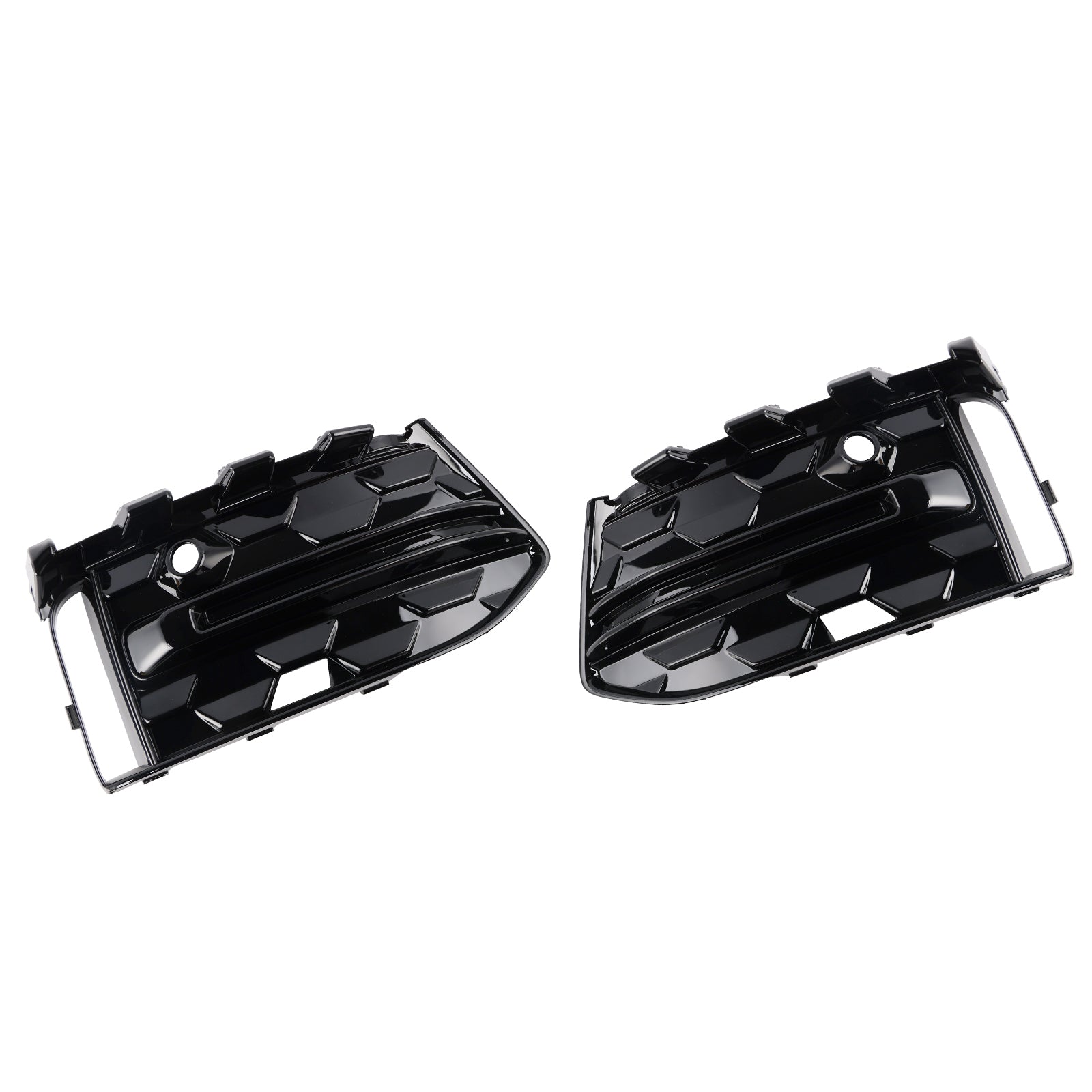 2023+ Audi A6 C8PA S-Line S6 2PCS Front Bumper Fog Light Grille Trim Black