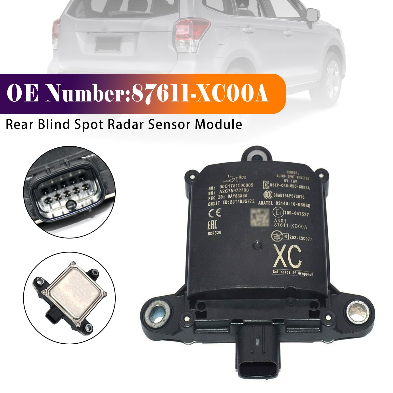 2017-2019 For Subaru Forester Rear Blind Spot Radar Sensor Module 87611-XC00A