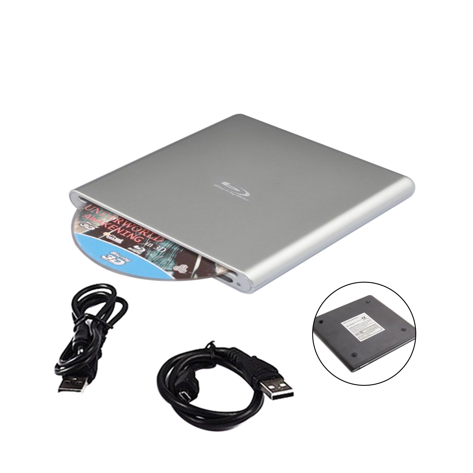 4K UHD Genuine Burner External USB 3.0 Super Slim DVD BD Recorder Drive Silver