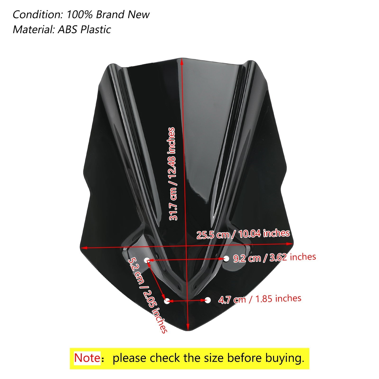 2015-2019 Yamaha MT125 ABS Plastic Motorcycle Windshield WindScreen Generic