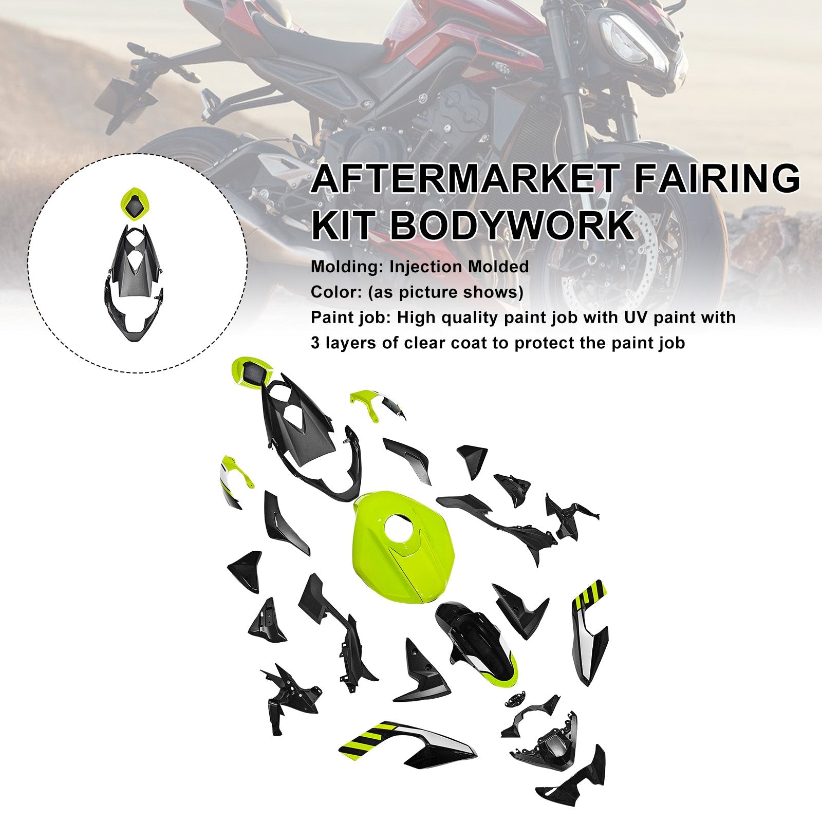 Injection Bodywork Fairing Kit for Street Triple 765 R/RS 2023-2025