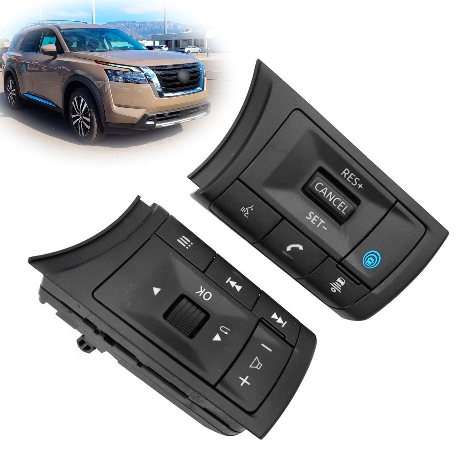 2021 For Nissan Rogue (Platinum, S, SL, SV) 1.5L L3 - Gas / 2.5L L4 - Gas Steering Wheel Audio Volume Cruise Control Switch 25550-6RF6B