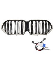 2020-2022 BMW X6 G06 M50i W/Camera Hole Gloss Black Front Bumper Grille