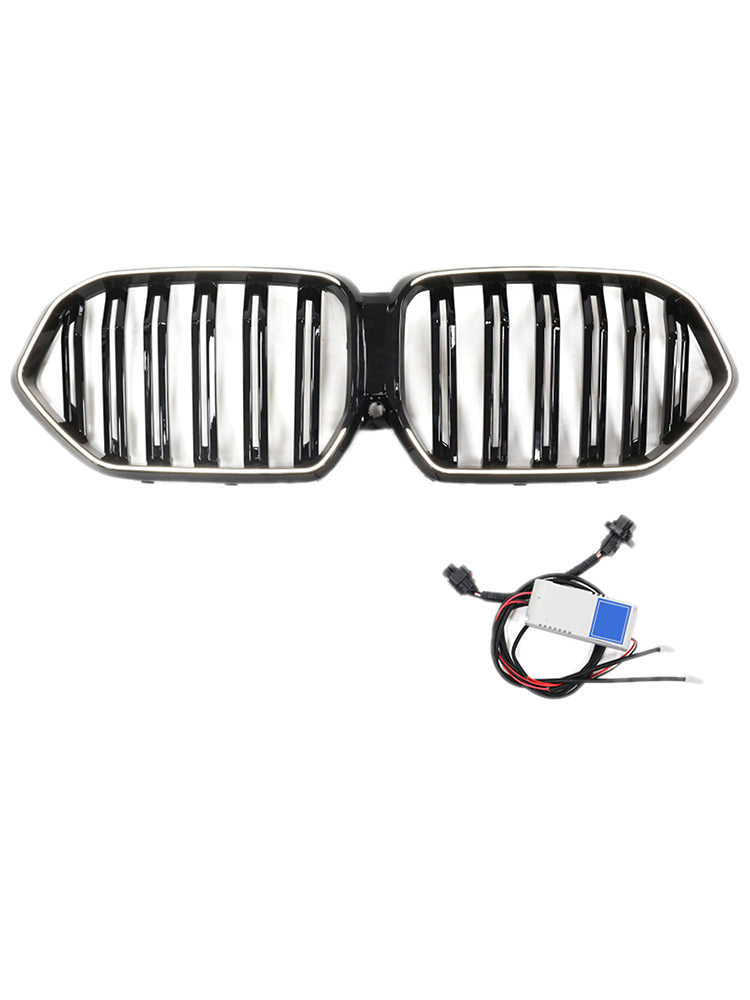 2020-2022 BMW X6 G06 M50i W/Camera Hole Gloss Black Front Bumper Grille