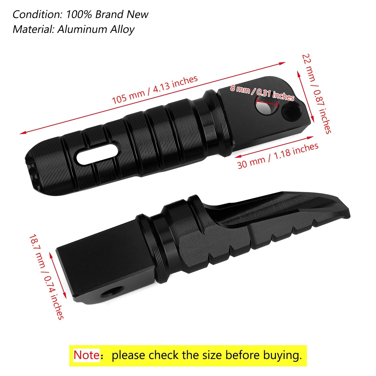 Rear Footrests Foot Peg for BMW R NINET F900R F900XR R1200R R1200RS R1250R Generic