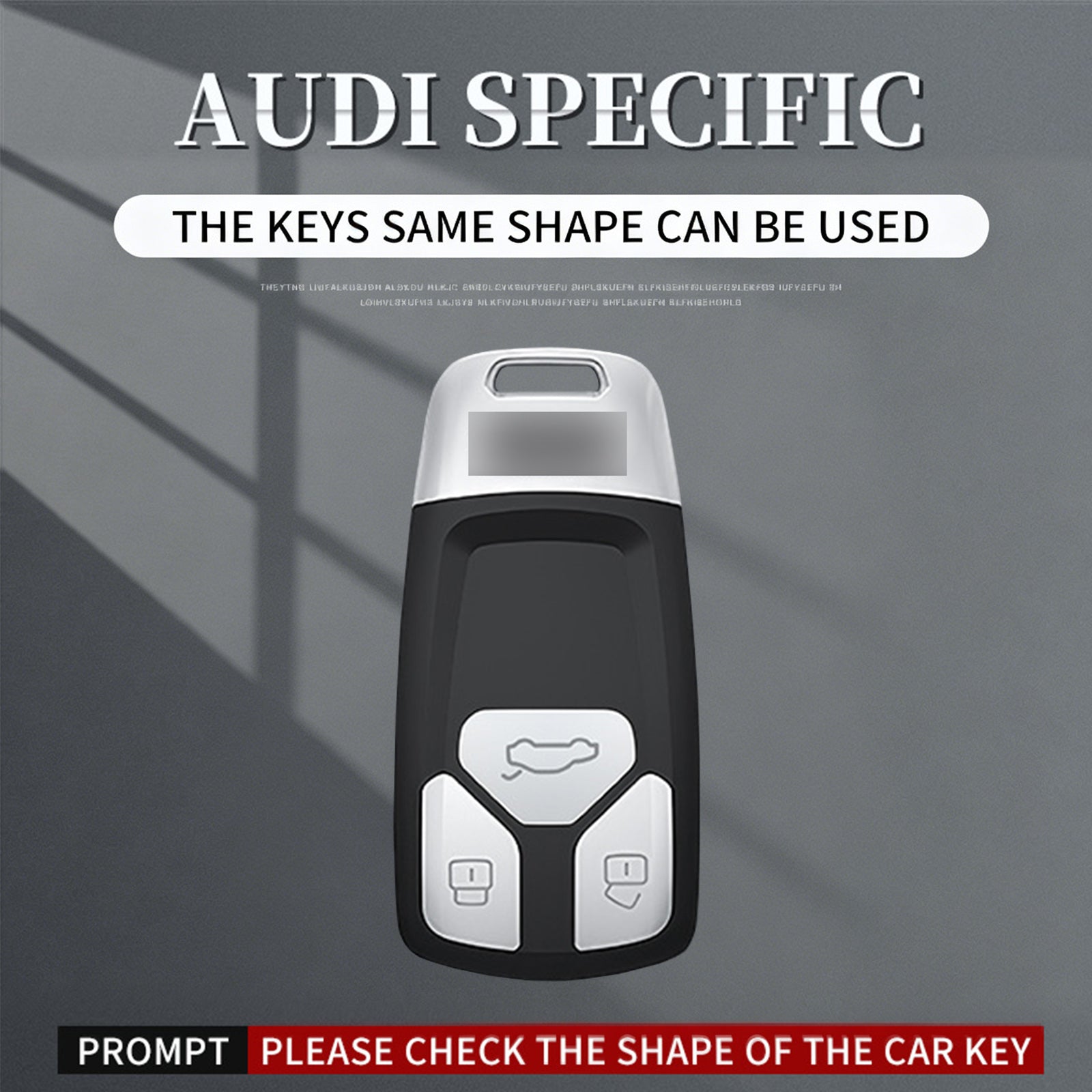 Aluminum Alloy TPU Black Car Key Case Cover With Buckle For Audi a6l a4l a3