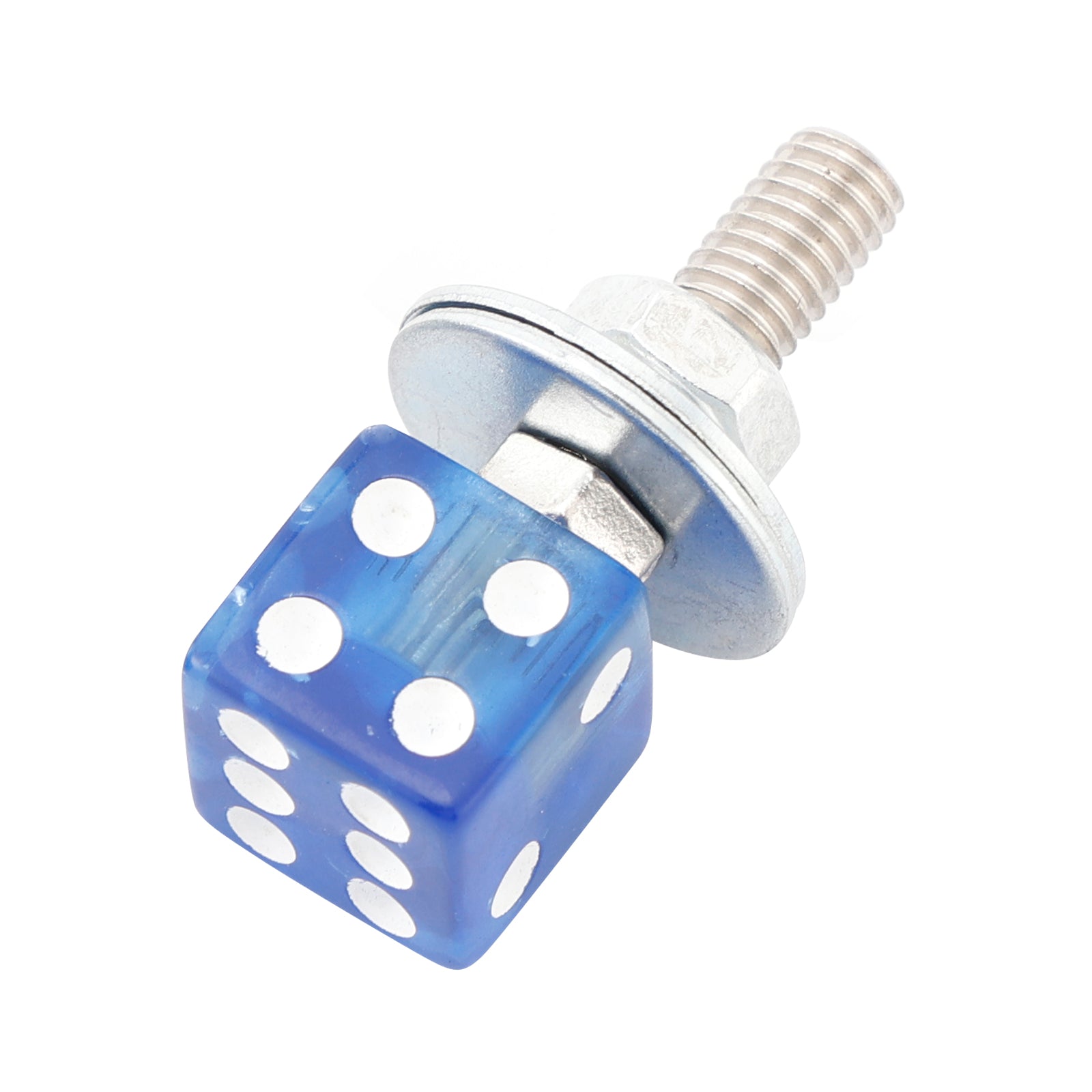 M6 Plastic Custom Head Dice License Plate Frame Screws Bolts Hardware Blue X4