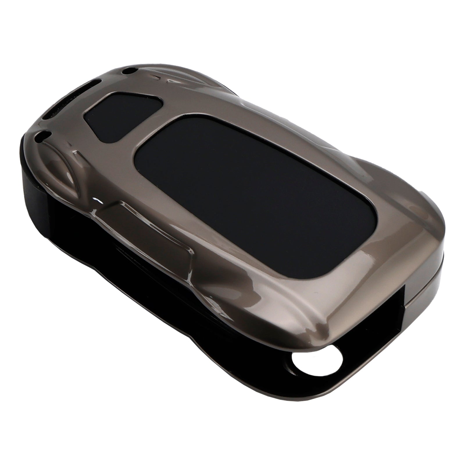 VW Polo Skoda Leather Alloy Zinc Car Key Gray Case Cover