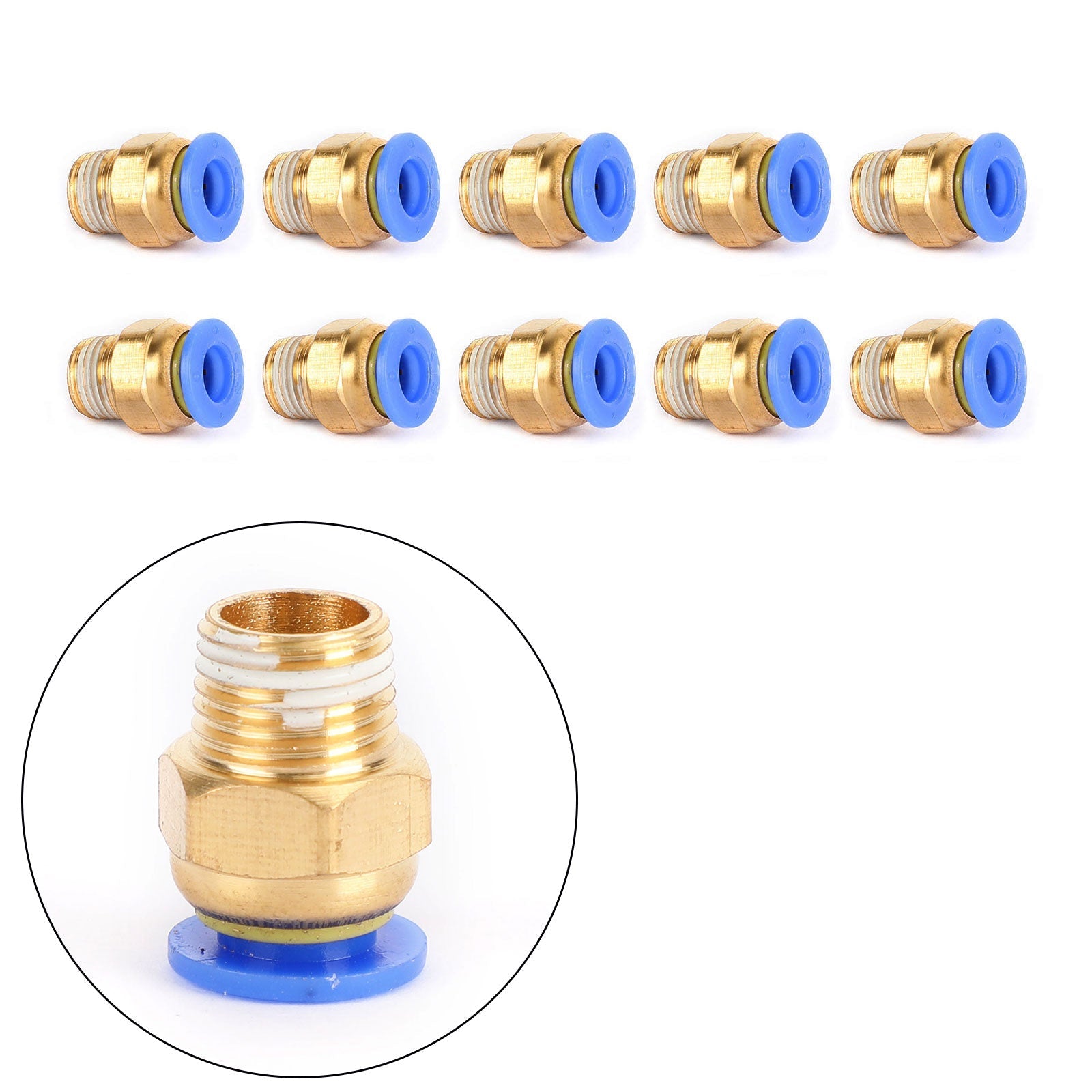 Male Straight Push In To Connect Air Fitting Tube OD 4/6mm x NPT 1/4 1/8"