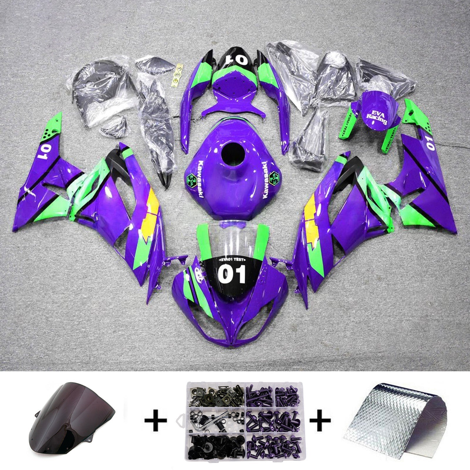 Injection Fairing Kit Bodywork Plastic ABS fit For Kawasaki ZX6R 636 2009-2012