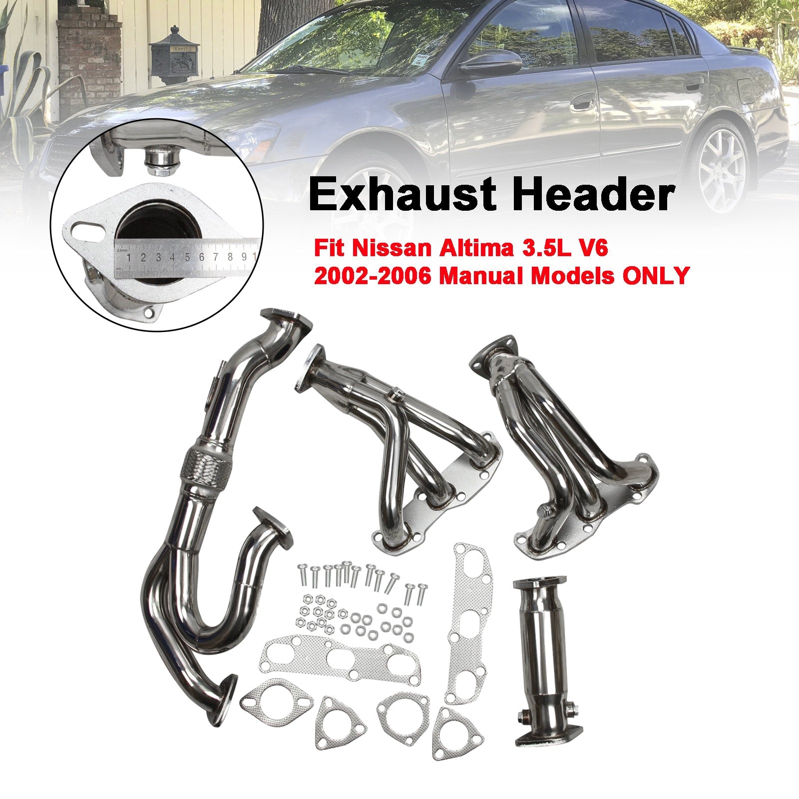 Header Manifold Exhaust fit Nissan Altima VQ35DE V6 3.5 02-06 Manual Models