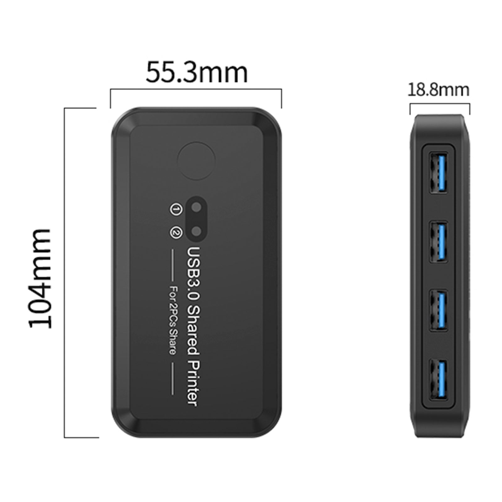 USB3.0 Switcher 2-Input 4-Output Printer Sharing Device Dual Computers Share