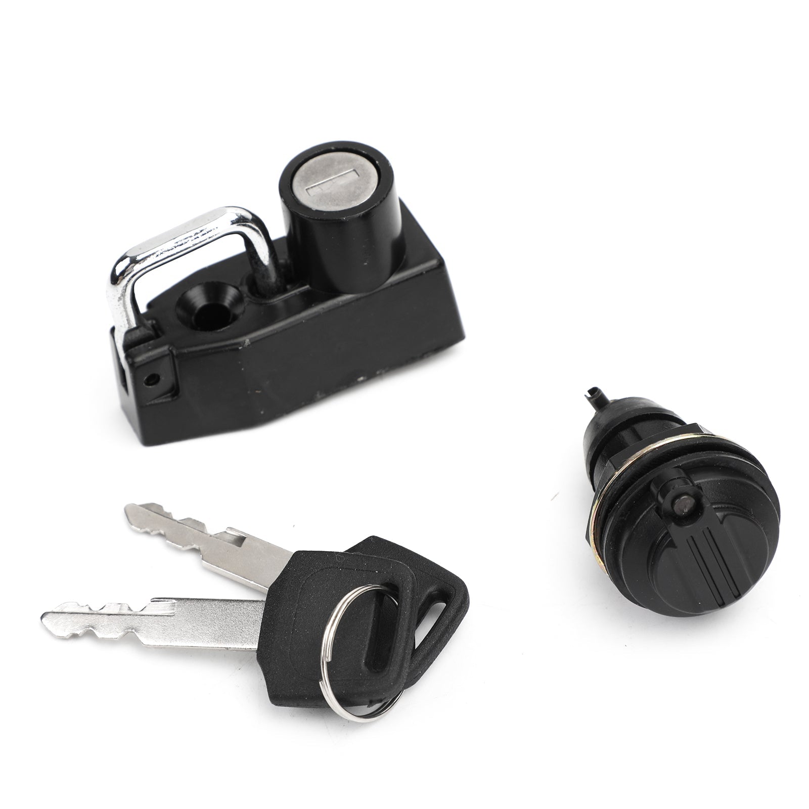 2000-2004 Yamaha Drag Star 125 XVS125 Ignition Switch Fuel Tank Storage Lock Set w/ Key 4TR-82501-01-00 5BN-24602-10-00