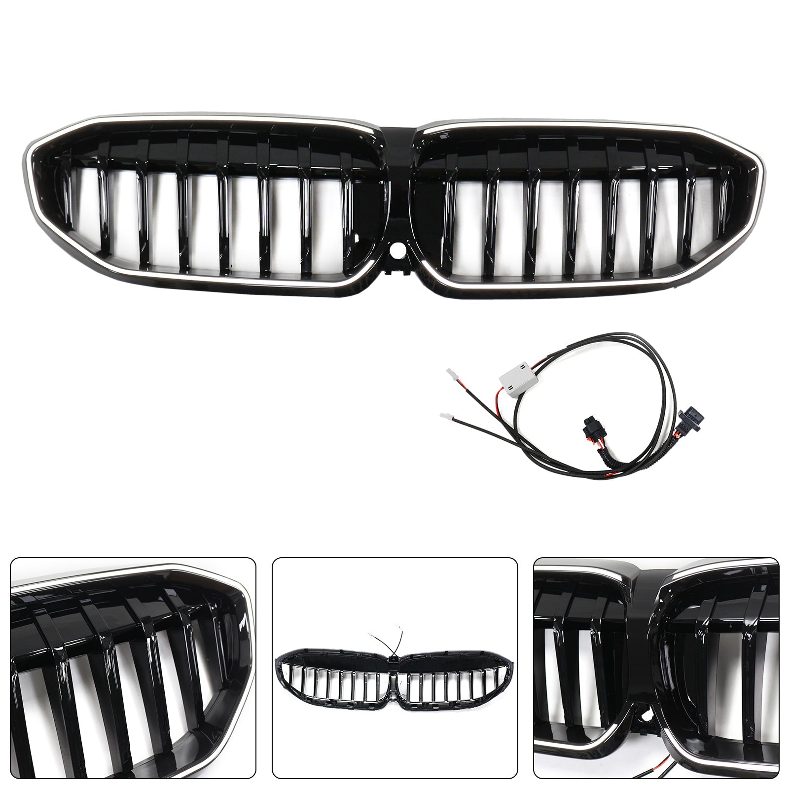2019-2022 BMW 3 Series G20 Glossy Black Kidney Grille Grill 51138072085