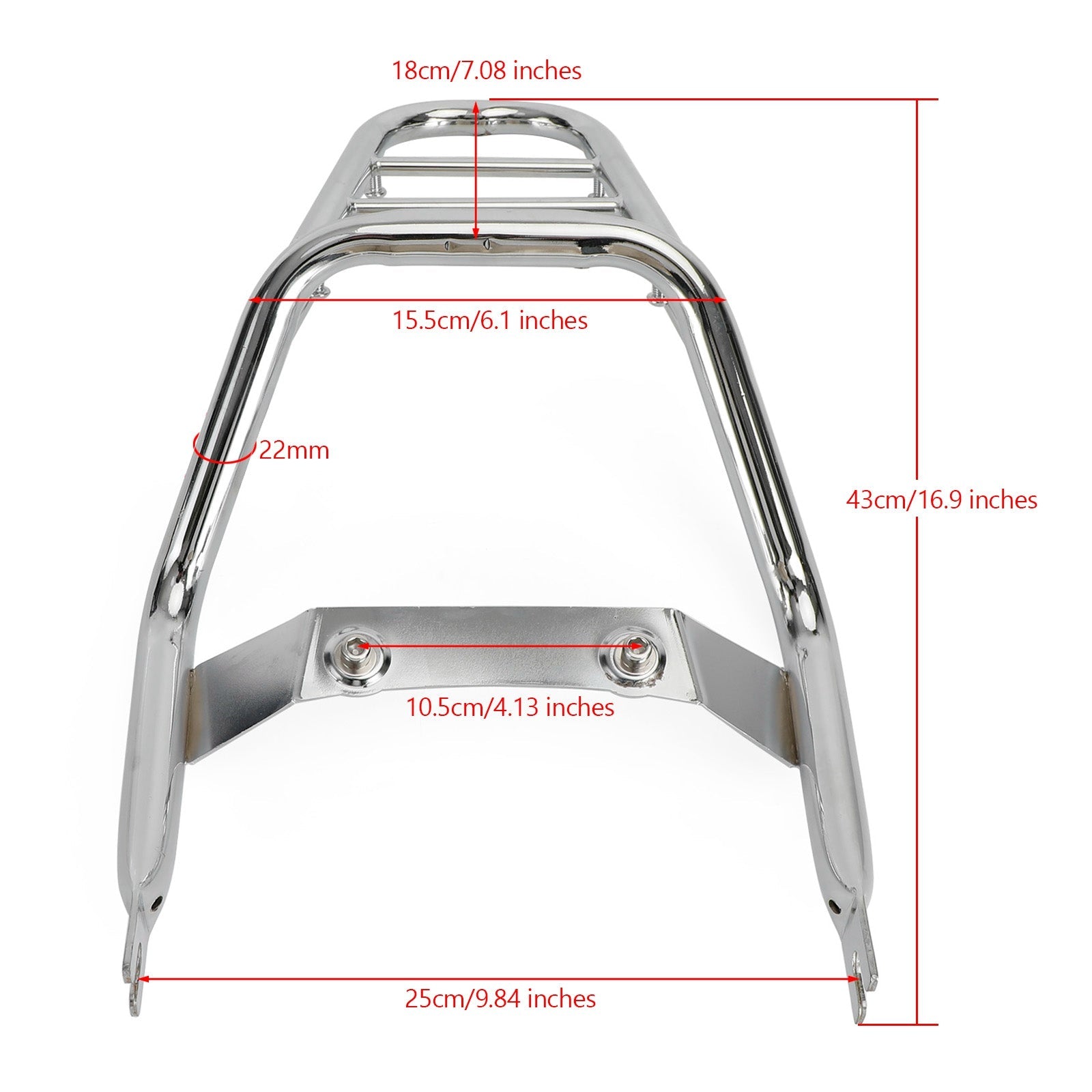 2018-2022 Honda Z125 Monkey 125 Rear Rack Chrome Luggage Carrier