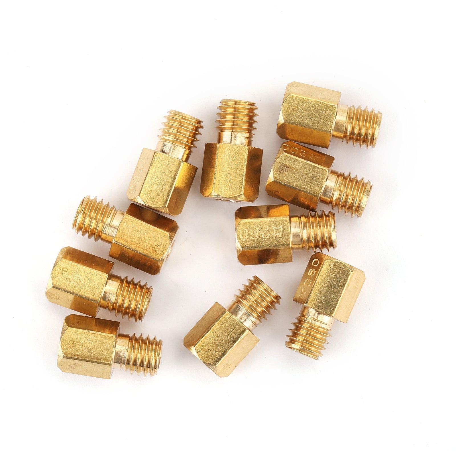 10PCS Hex Type Main Jets For MIKUNI VM/TM/TMX Carburetor 200-290 220 250 4/042