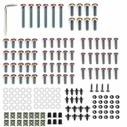 Bolt Kit Motorcycle Fastener Clip Titanium Burnt Windscreen 173PCS Screw Bolt Fairing