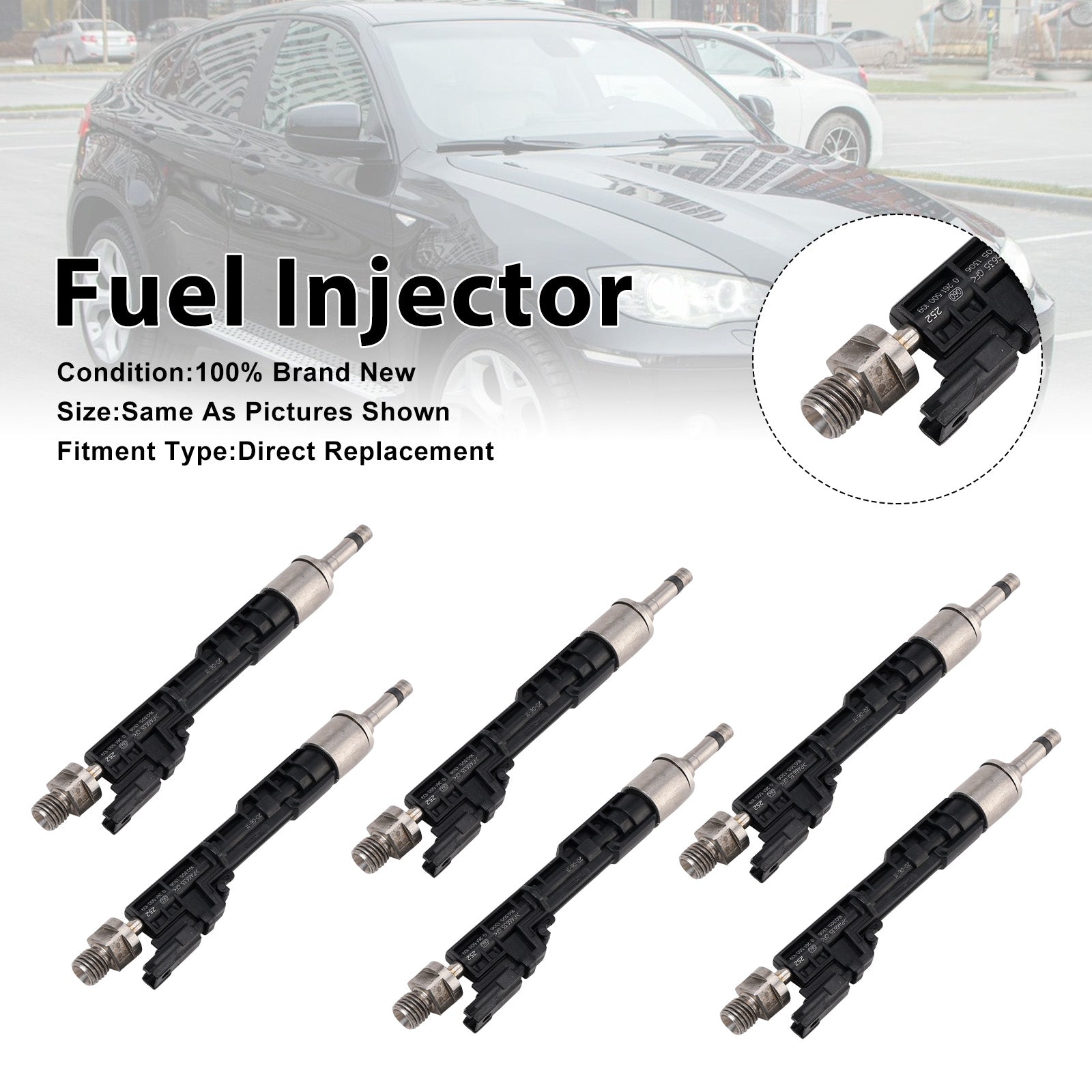 2011-2014 For BMW 3 Series 6PCS Fuel Injector 13647597870