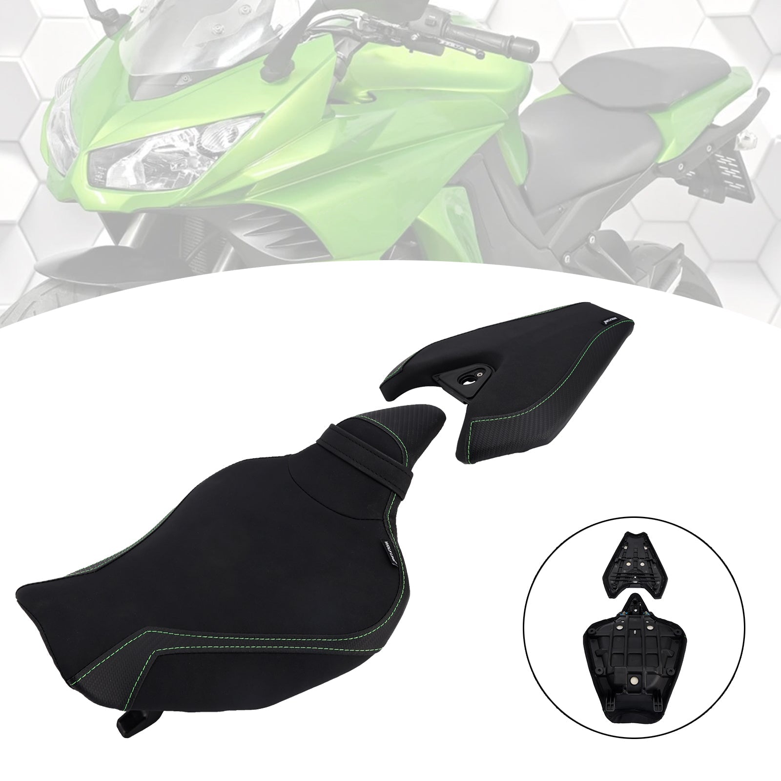 2014-2025 2024 For Kawasaki Z1000 Driver&Passenger Seat Kit Rear Cushion Black