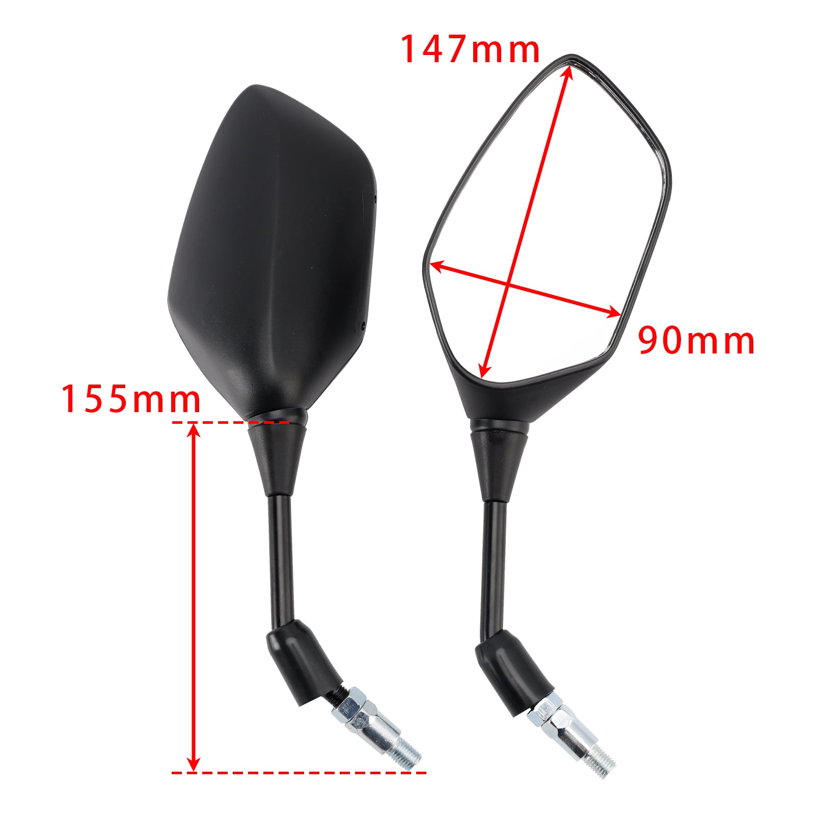 BLACK PAIR REAR VIEW MIRRORS 10MM FOR HONDA VFR800X CROSSRUNNER 2011-2017