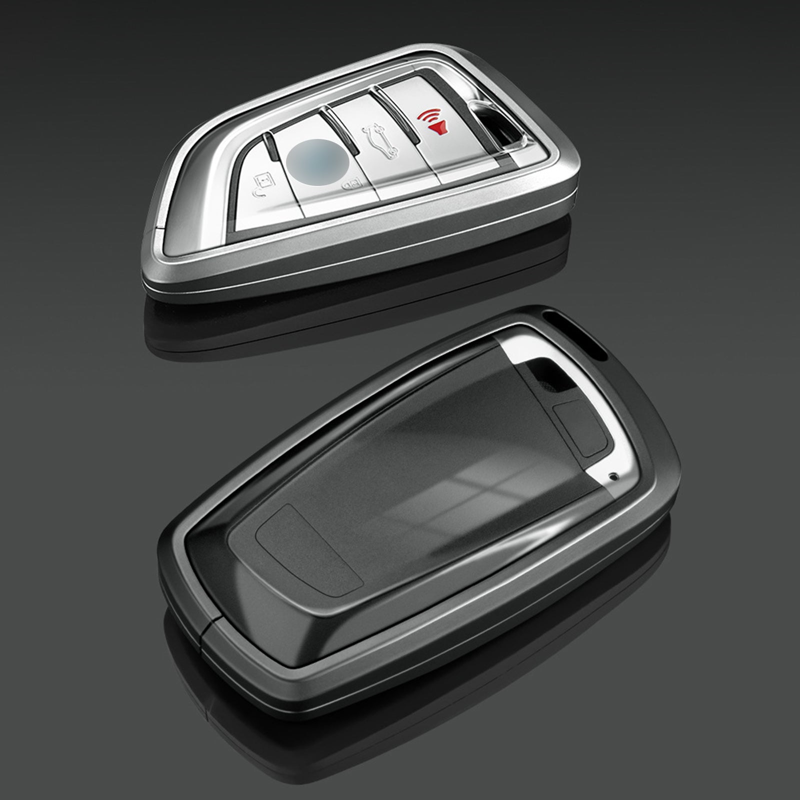 Aluminum Alloy TPU Black Car Key Case Cover With Buckle For BMW x3 x1 x5