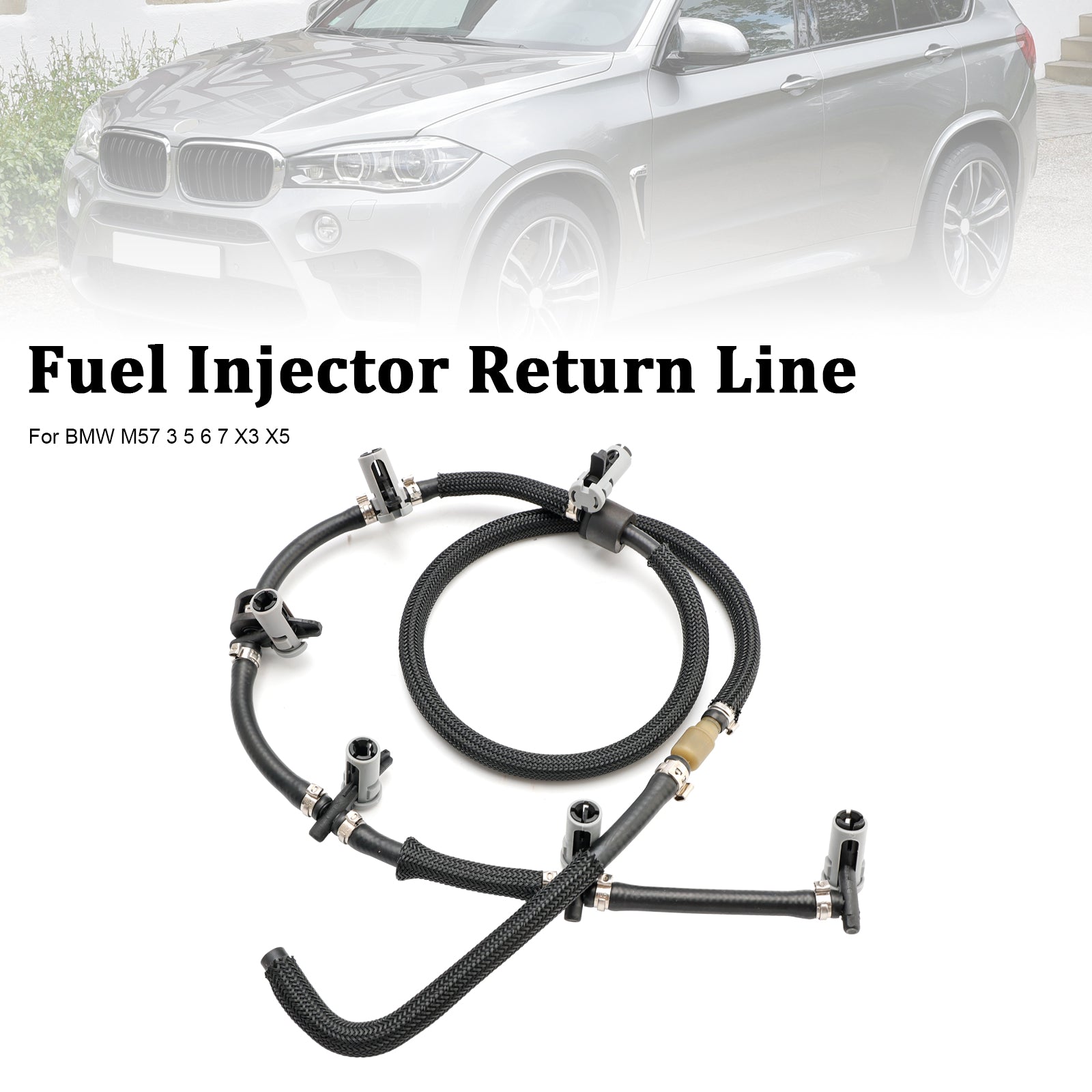 BMW 3 5 6 7 X2 X3 X5 X6 Fuel Return Line Hose Pipe Injector Hose Leak Line 13537792870 13537799869