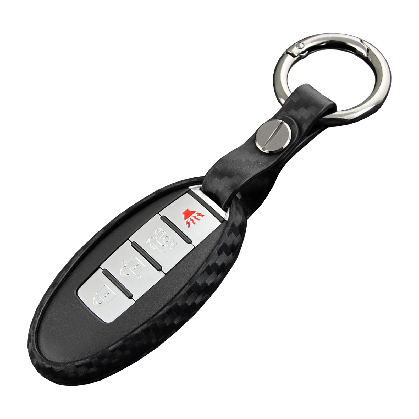 Leather Silicone Car Key Case Cover With Buckle For Nissan