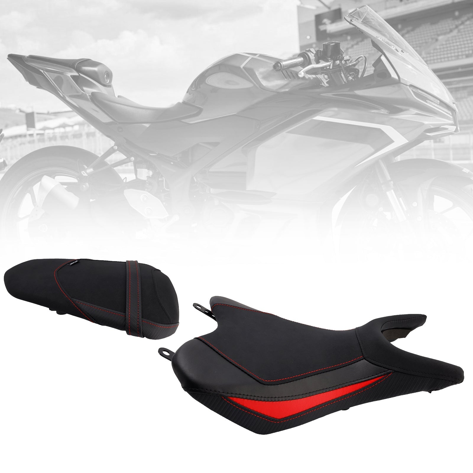 2025- For Yamaha Yzf-R3 2025- Mt-03 Driver&Passenger Seat Rear Cushion Red