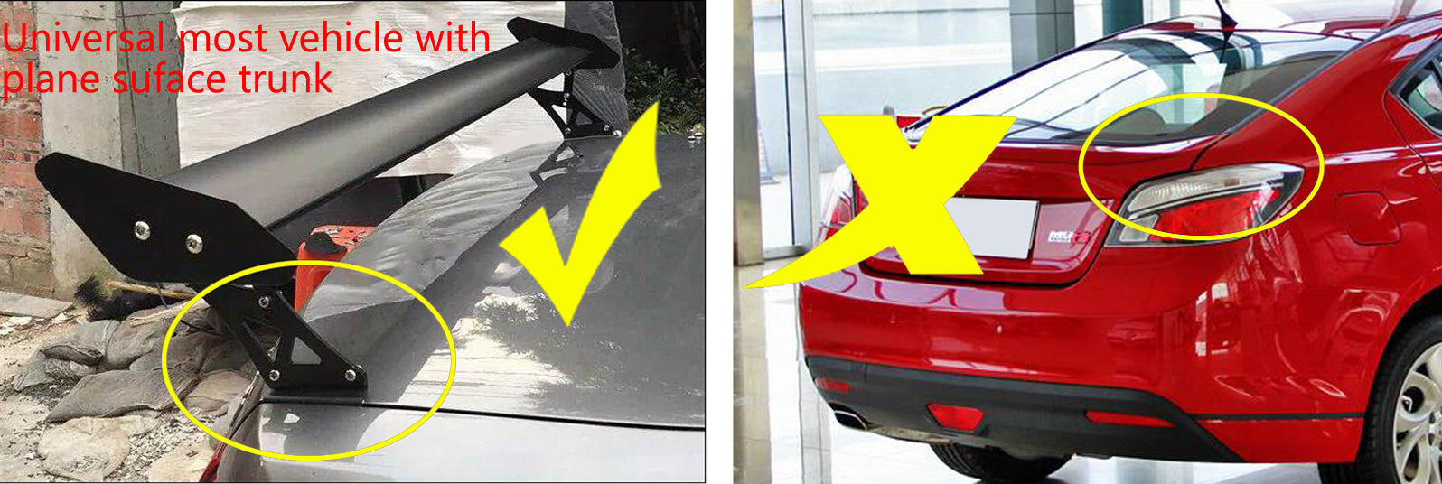 Universal Adjustable Lightweight GT Aluminum Rear Trunk Wing Racing Spoiler