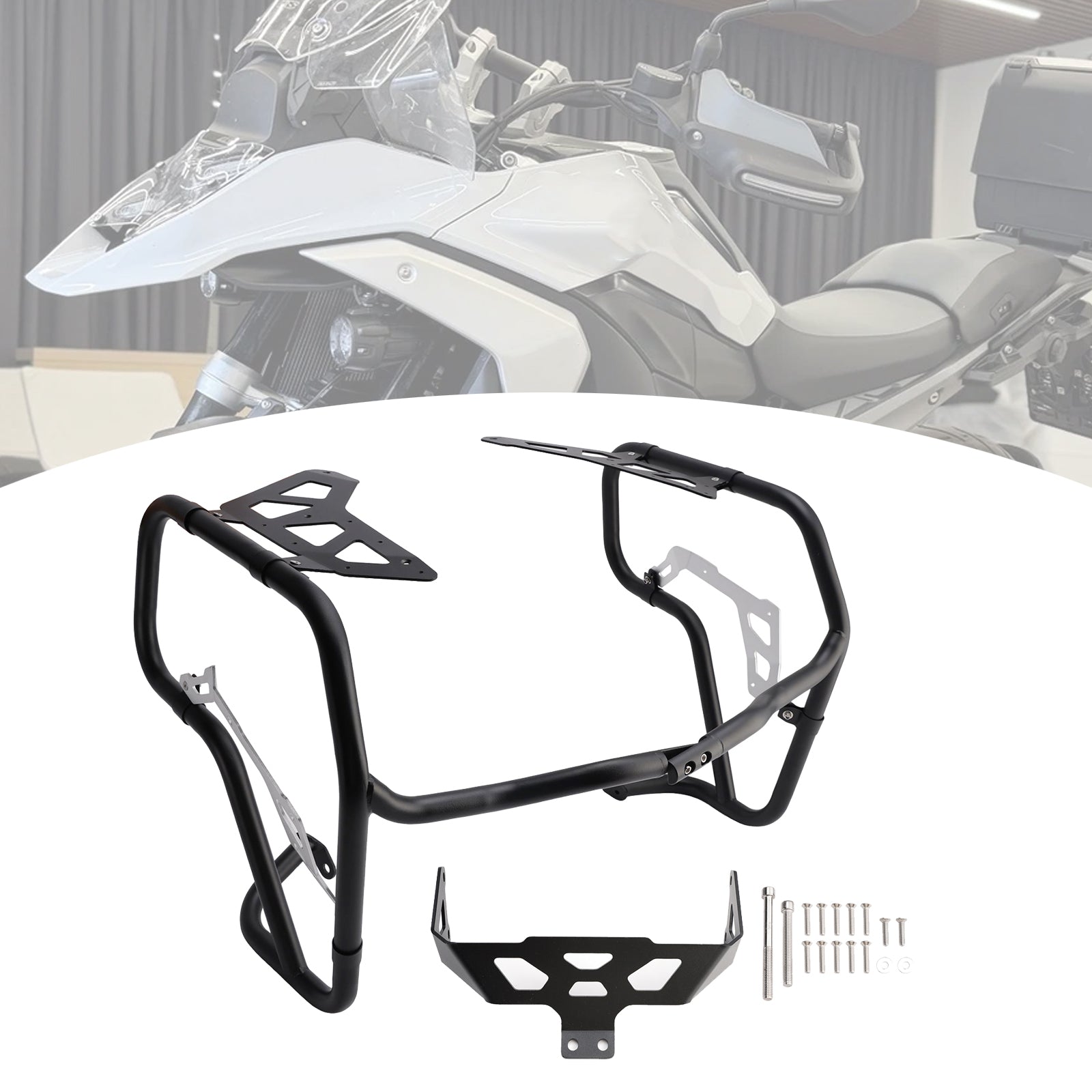 2024-2026 Fit Black For Bmw R1300Gs Crash Bar Lower Engine Guard Steel Frame Adv